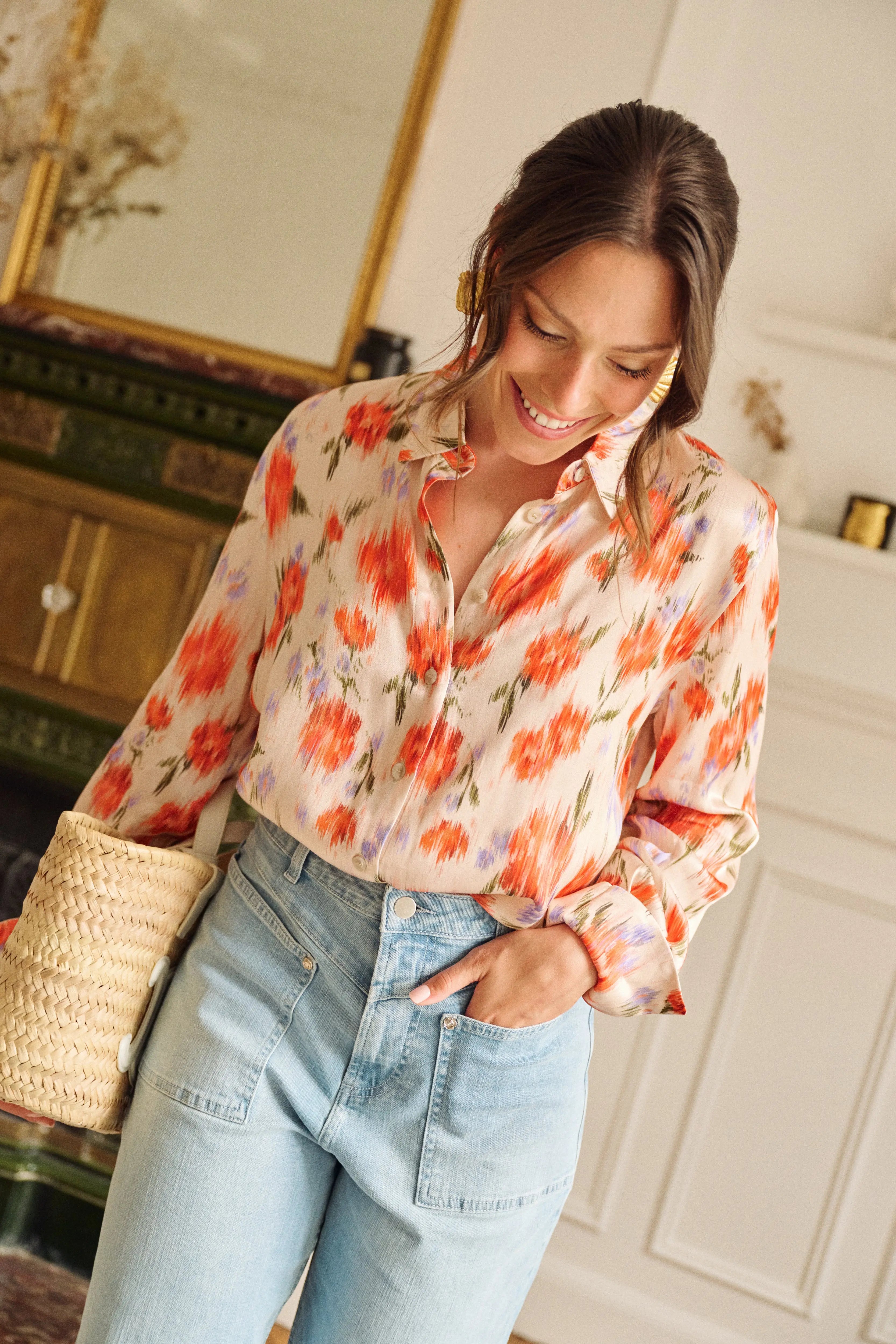 PAUEME I Chemise I Chemise Cécile - Imp Camelia