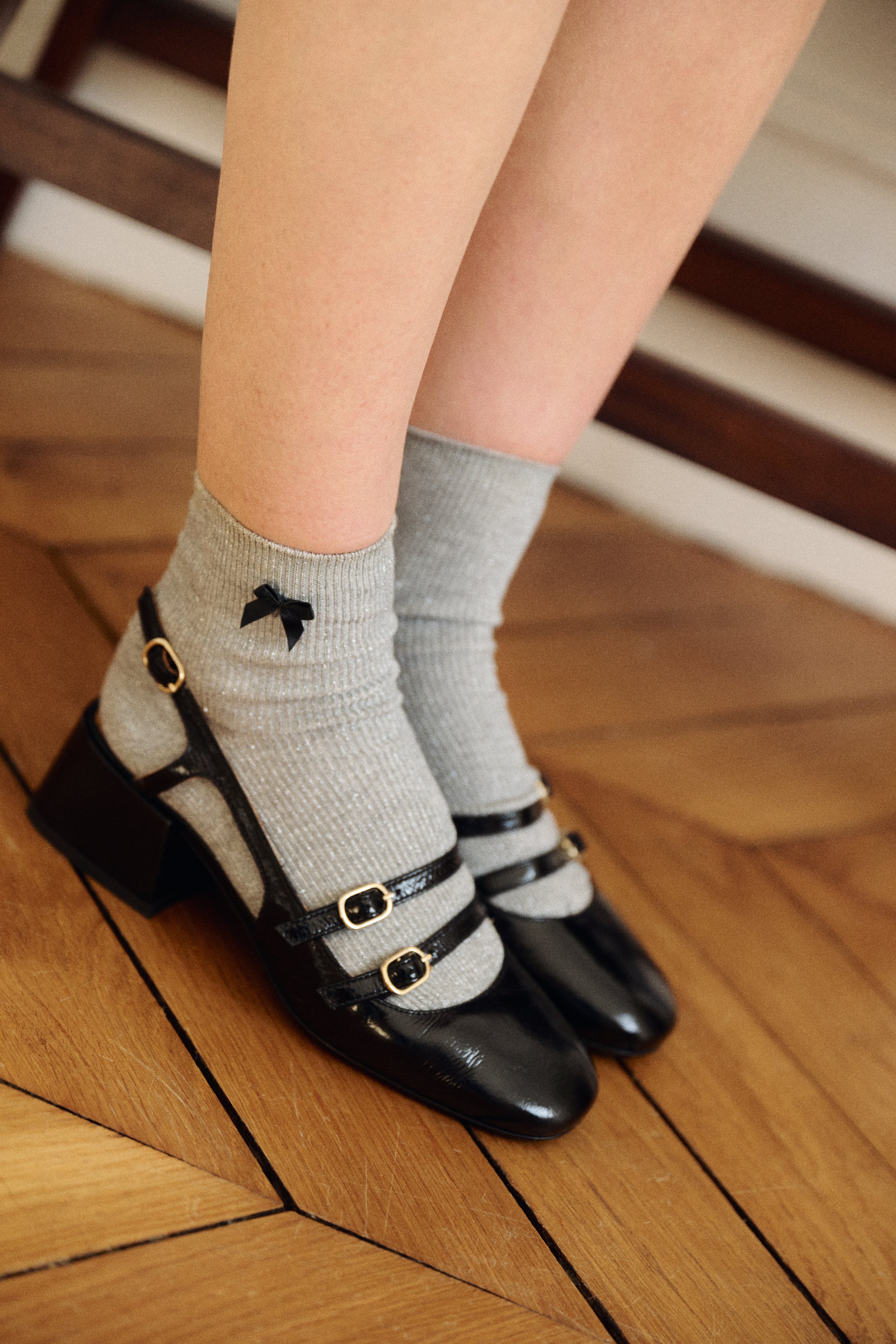 PAUEME I ACCESSOIRES I Chaussettes Cléa - Lurex gris