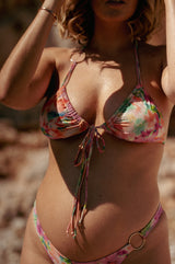 PAUEME I Swimwear I Bikini Top Felice - Fleurs Lurex