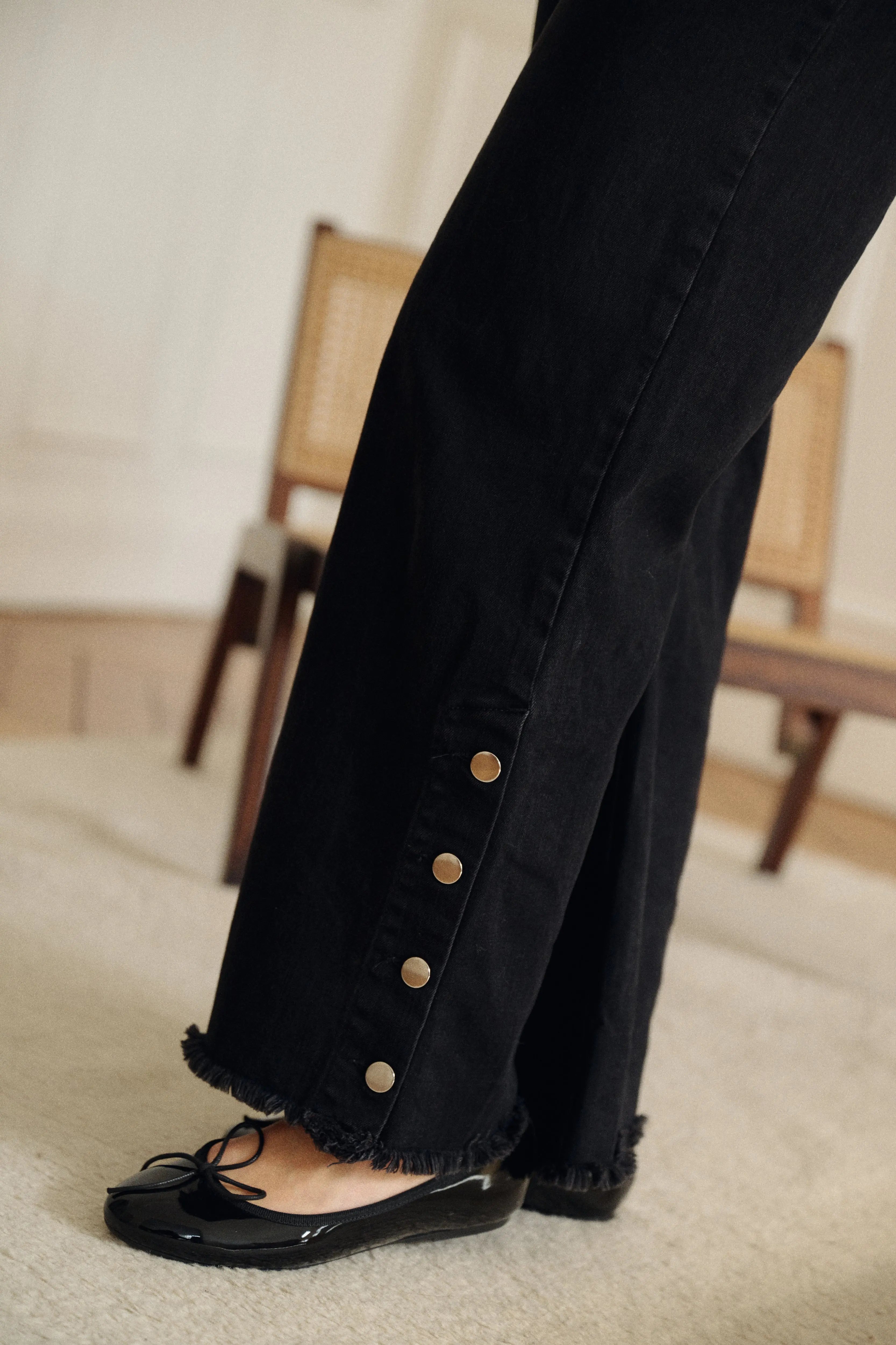 PAUEME I Jean Large I Jean à pressions Oliver - Black denim