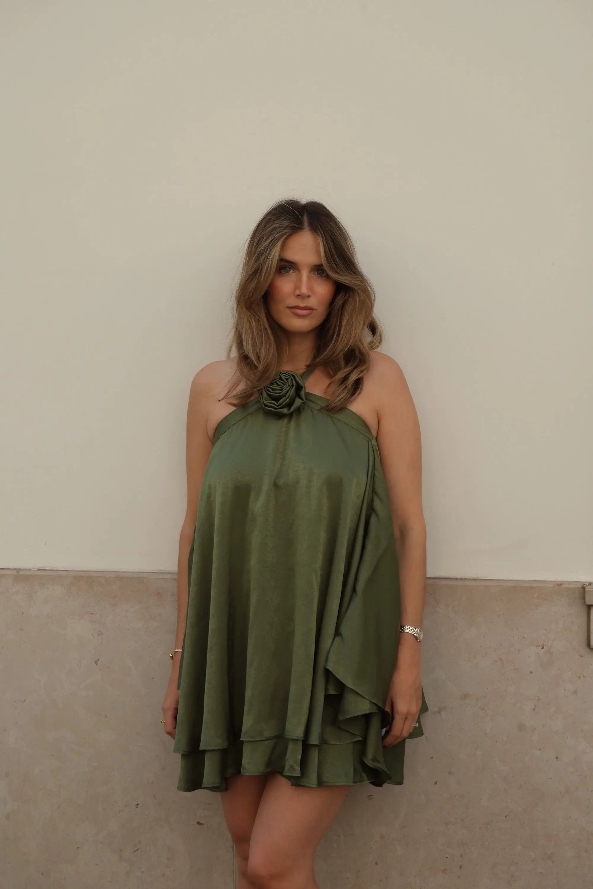 PAUEME I Robe I Robe Flora - Kaki