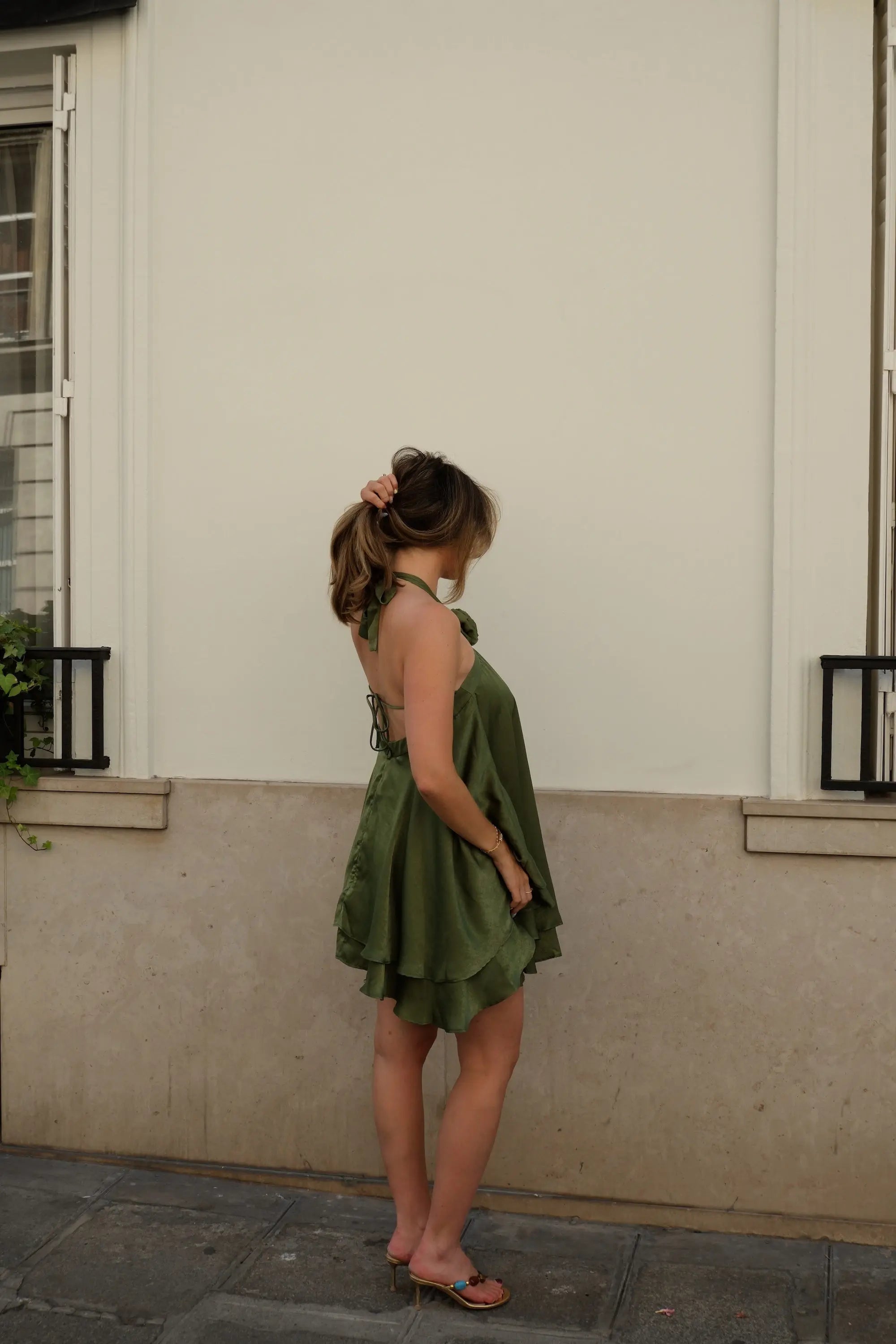 PAUEME I Robe I Robe Flora - Kaki