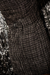 PAUEME I ROBE I Robe courte Daphné - Tweed carreaux noir pailleté