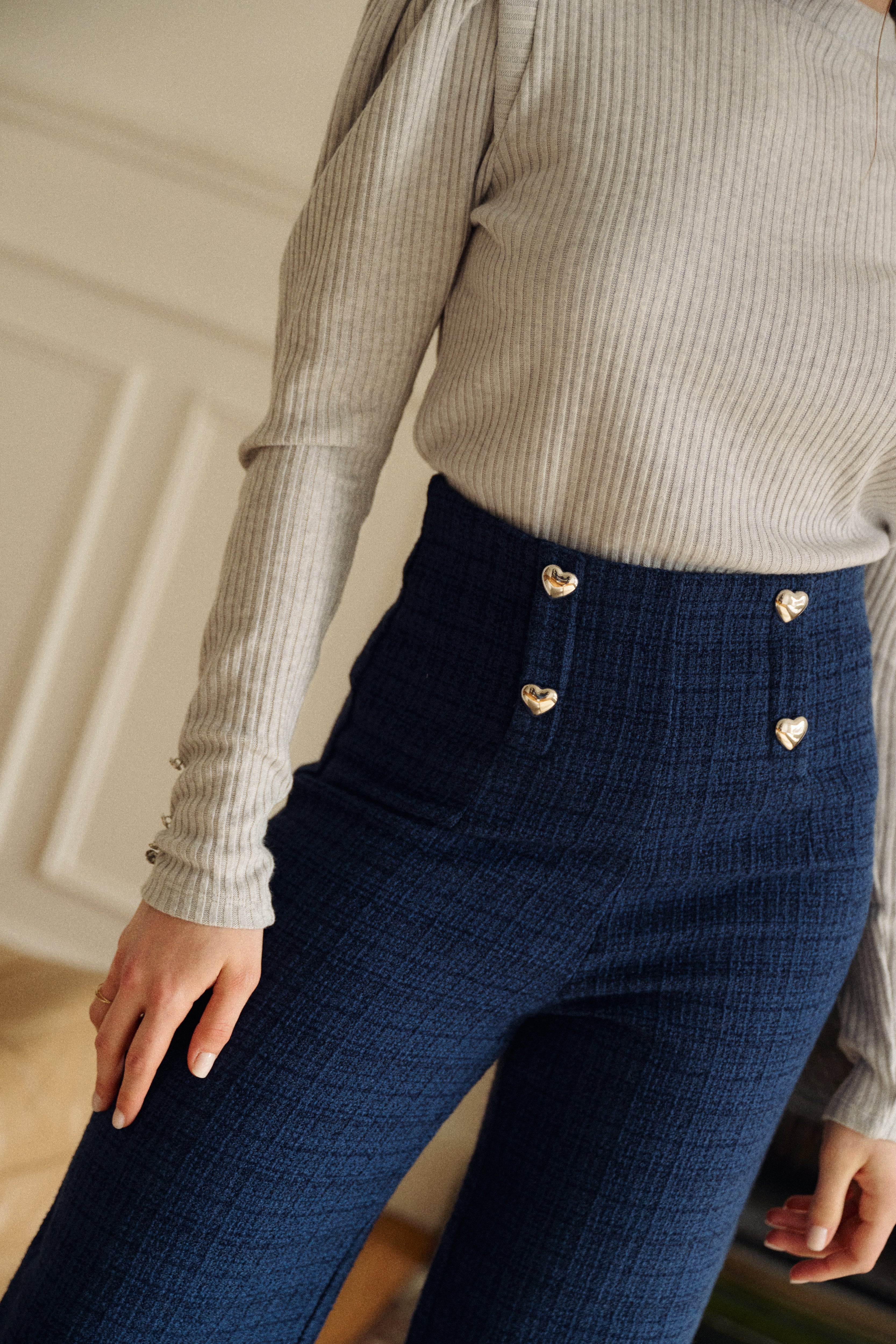 PAUEME I PANTALON I Pantalon Damien - Tweed bleu
