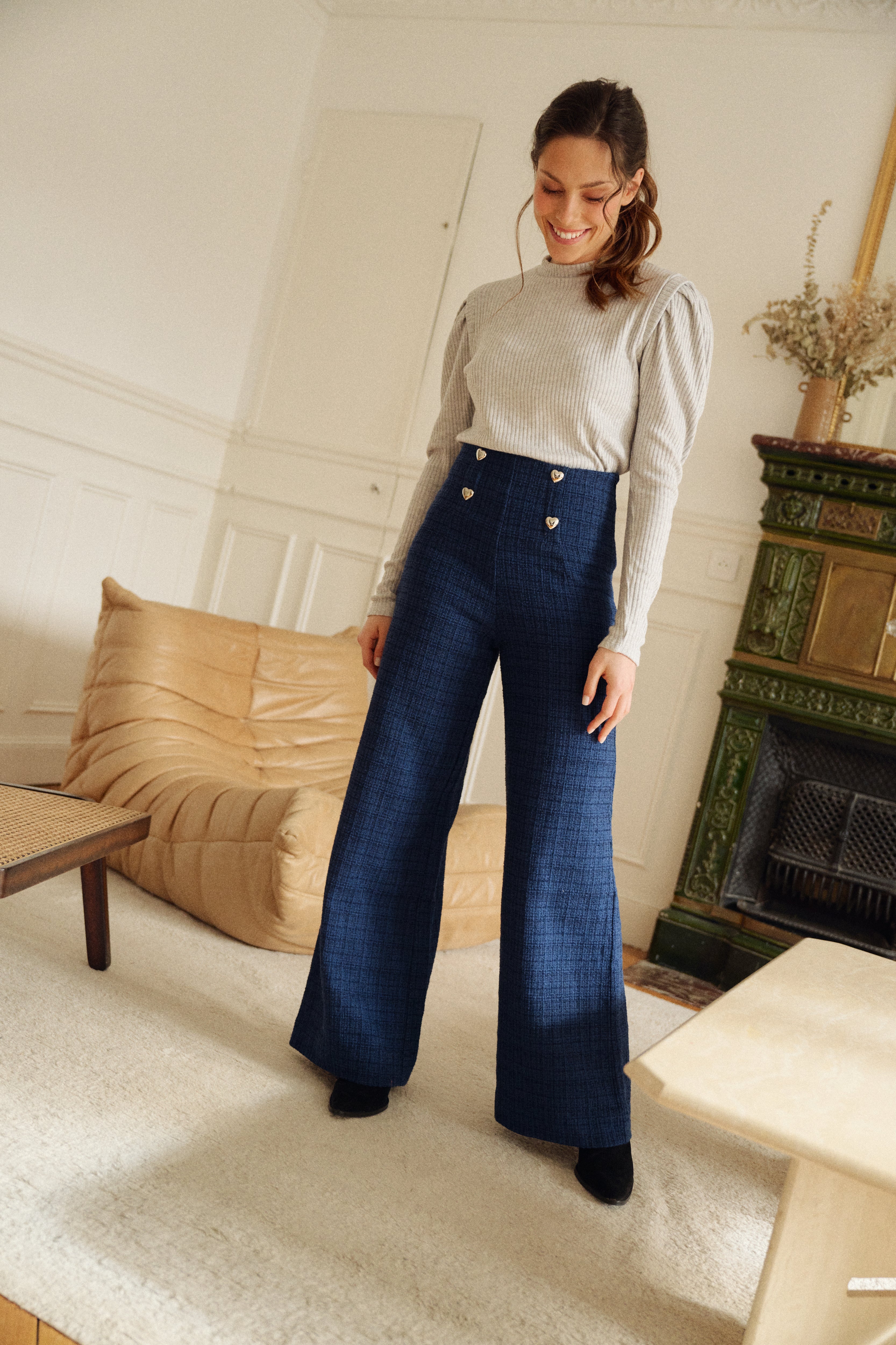 PAUEME I PANTALON I Pantalon Damien - Tweed bleu